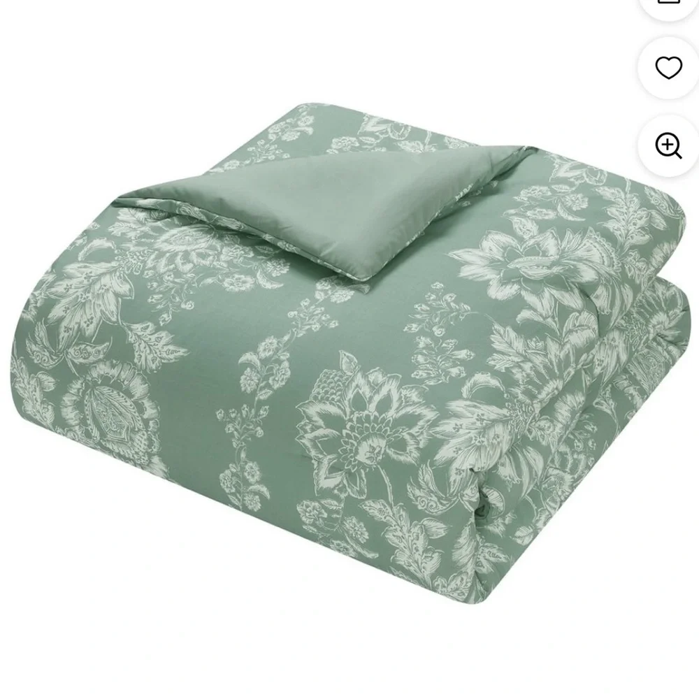 Farmhouse Green Floral Bedding my Texas House Caroline 3 piece toile Full Queen